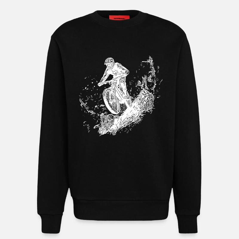 Regen Radfahrer Schlamm Wald Abfahrt - Sweatshirt - made by SPREAD - SOLID BLACK