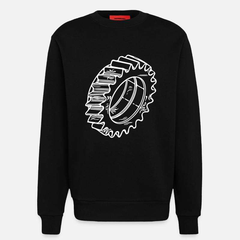 Gear Machines Component Design - Sweatshirt - made by SPREAD  - SOLID BLACK