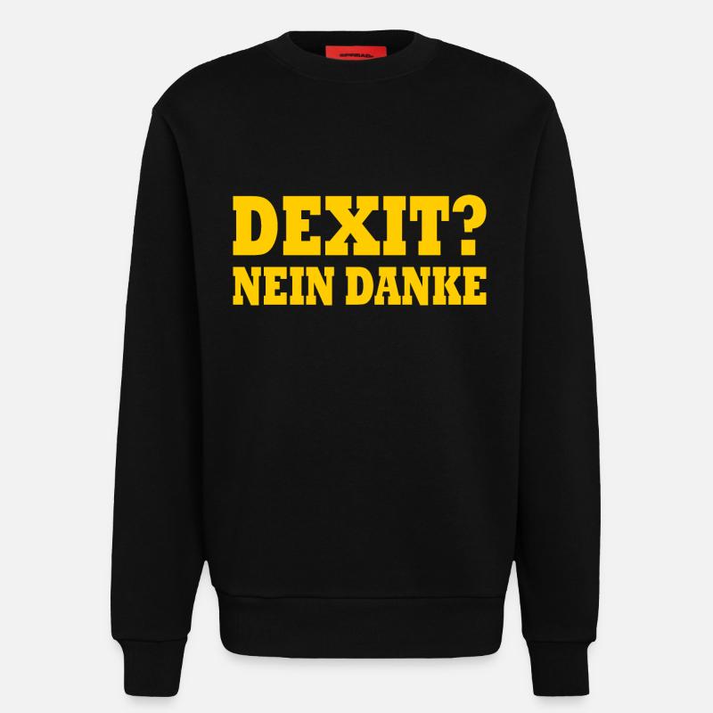 Dexit non merci - Sweat bio décontracté fabriqué en UE - SOLID BLACK