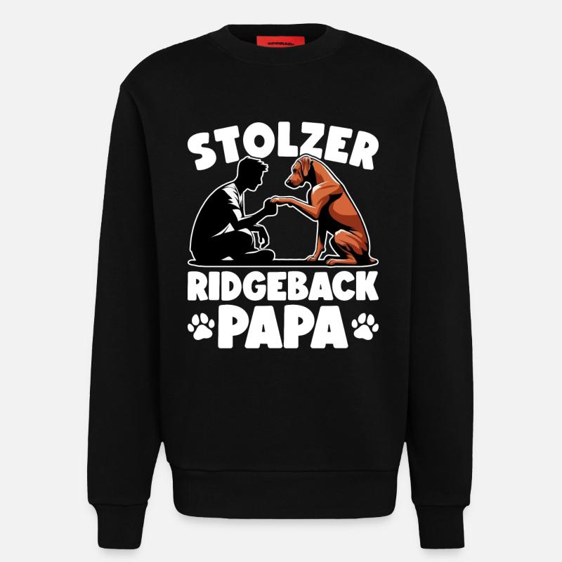 Rhodesian Ridgeback Papa Rhodesian Ridgebacks - Sweatshirt - made by SPREAD - SOLID BLACK