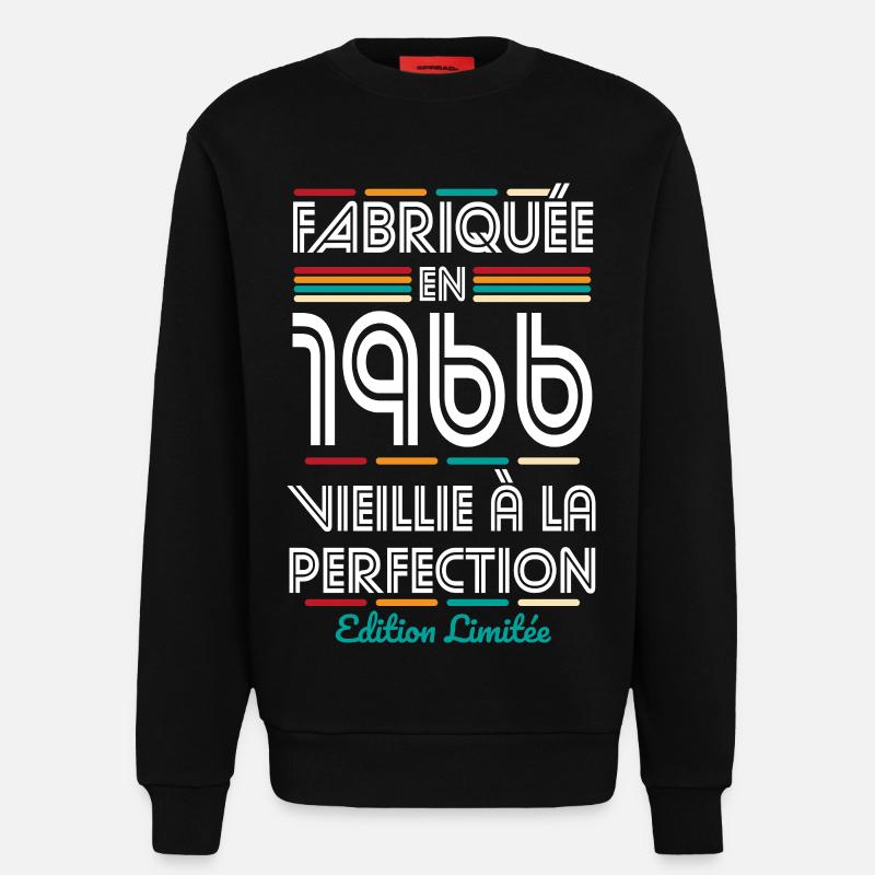 1966 – Hergestellt – Perfekt gereift - Sweatshirt - made by SPREAD  - SOLID BLACK