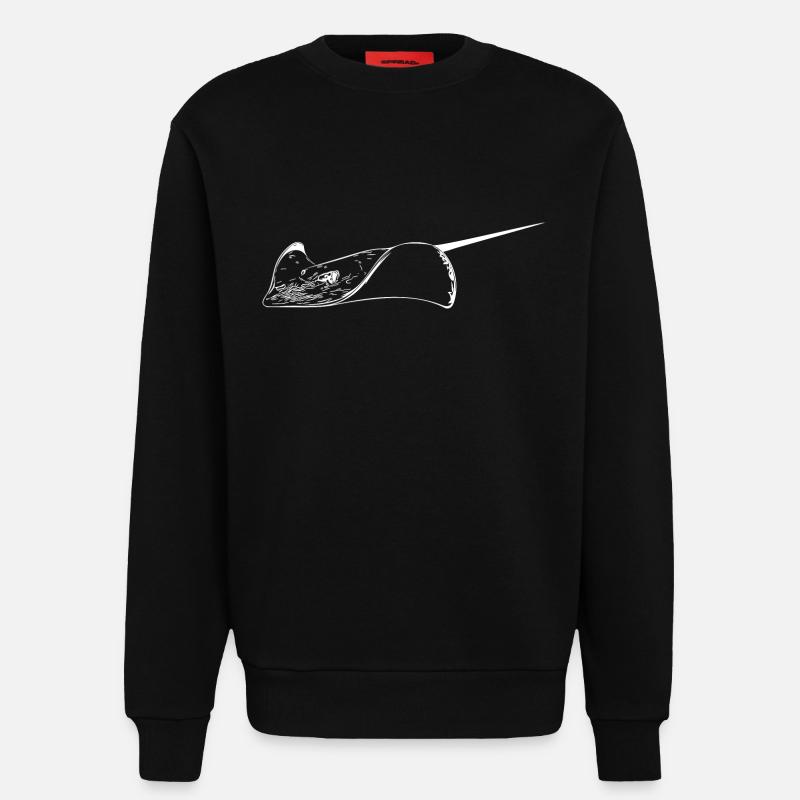 Stingrays in elegant flight - Sweatshirt - made by SPREAD  - SOLID BLACK