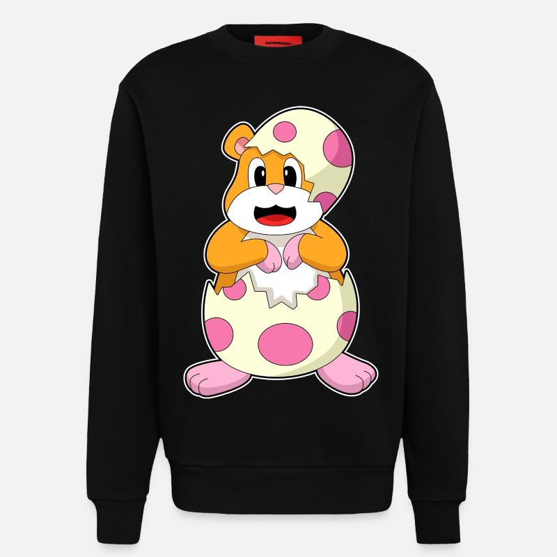 Hamster eggshell egg - Sweatshirt - made by SPREAD  - SOLID BLACK