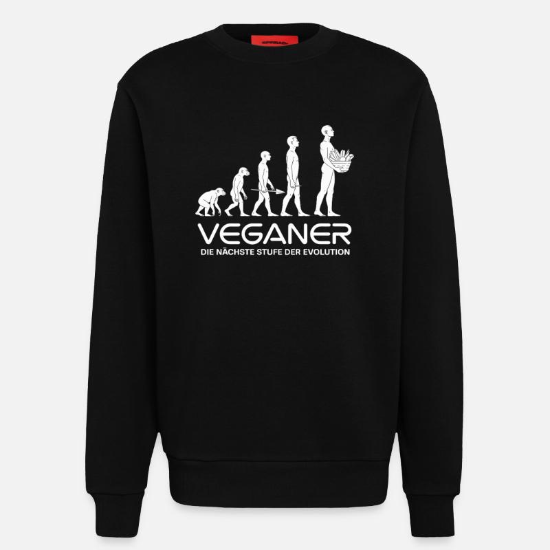 Veganer Evolution - Sweatshirt - made by SPREAD - SOLID BLACK