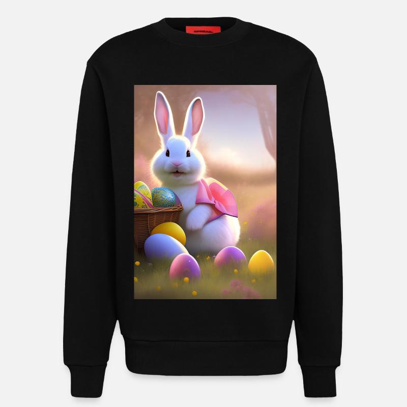 Easter Bunny with Easter Eggs - Sweatshirt - made by SPREAD  - SOLID BLACK