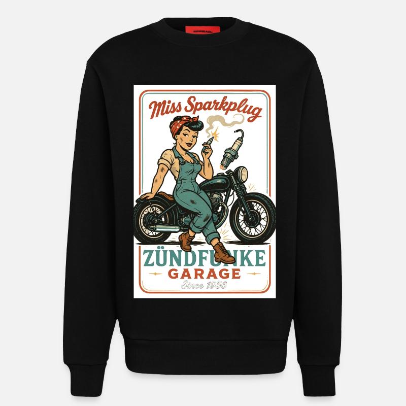 Miss Sparkplug – Zündfunke Garage Queen - Sweatshirt - made by SPREAD  - SOLID BLACK