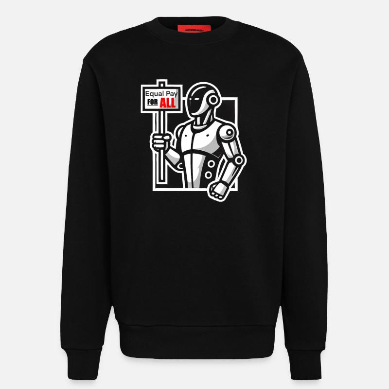 Robot Strike - Sweatshirt - made by SPREAD  - SOLID BLACK