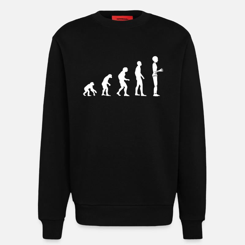 Robot Evolution - Sweatshirt - made by SPREAD  - SOLID BLACK
