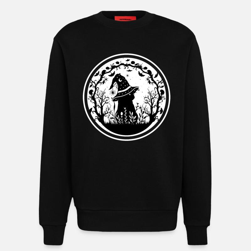 Witchcraft Cat Witching Hour - Sweatshirt - made by SPREAD - SOLID BLACK