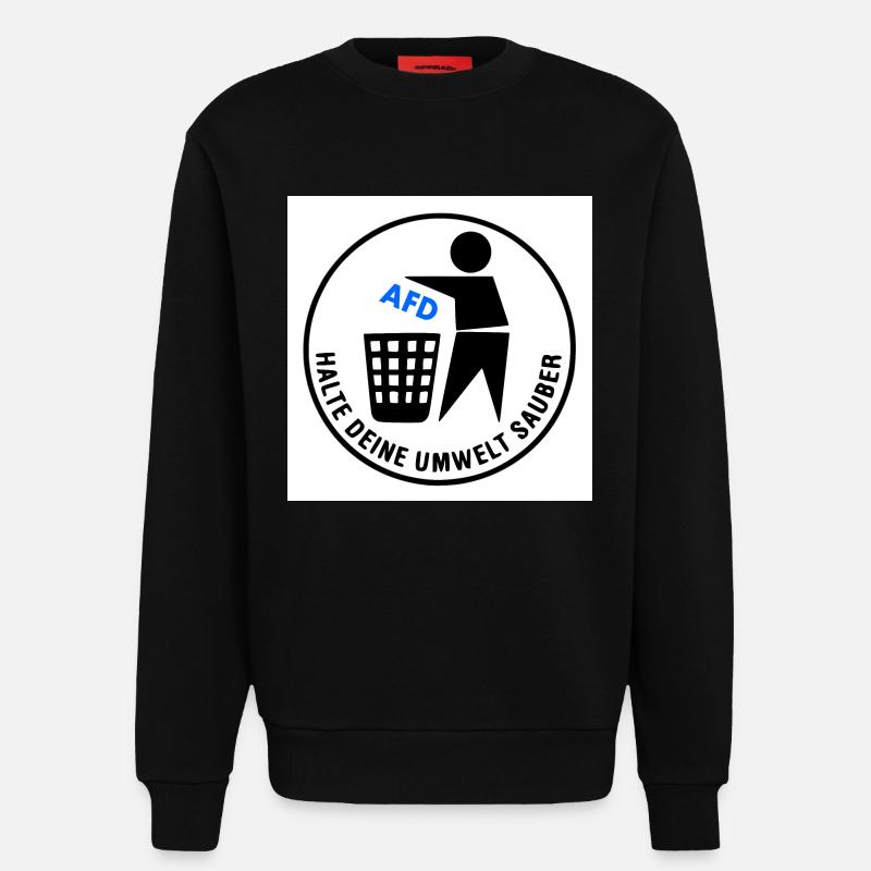 Keep your environment clean - Sweatshirt - made by SPREAD  - SOLID BLACK