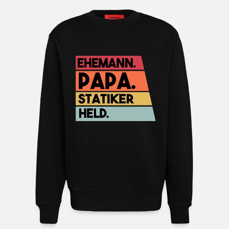 Ehemann Papa Statiker Held - Sweatshirt - made by SPREAD  - SOLID BLACK