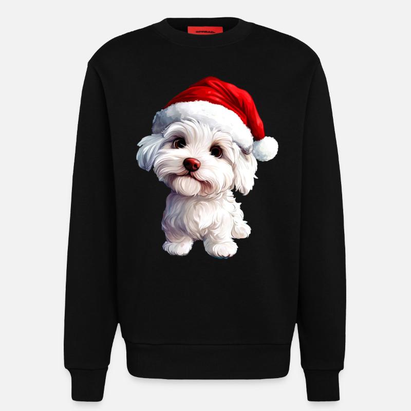 Hund Weihnachtsmann - Sweatshirt - made by SPREAD  - SOLID BLACK