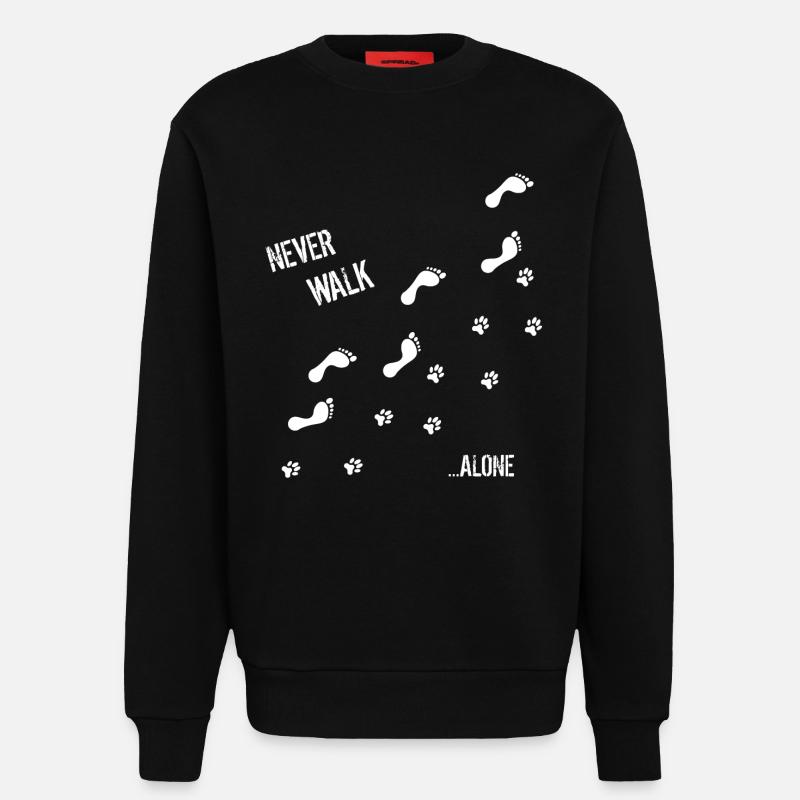 HUND & MENSCH NEVER WALK ALONE - Sweatshirt - made by SPREAD  - SOLID BLACK