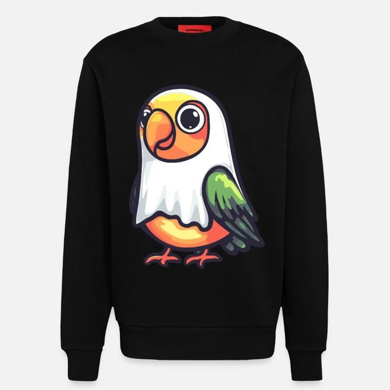 Papagai Halloween Comic Geist - Sweatshirt - made by SPREAD  - SOLID BLACK