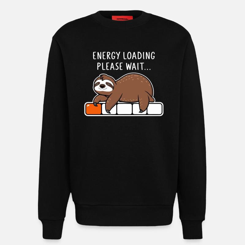 Faultier Energy Loading Please Wait - Sweatshirt - made by SPREAD  - SOLID BLACK