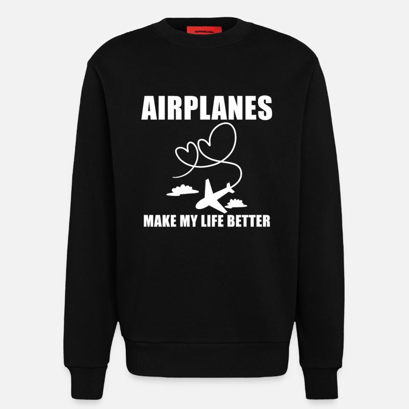 Airplane Pilot Saying Gift - Sweatshirt - made by SPREAD  - SOLID BLACK