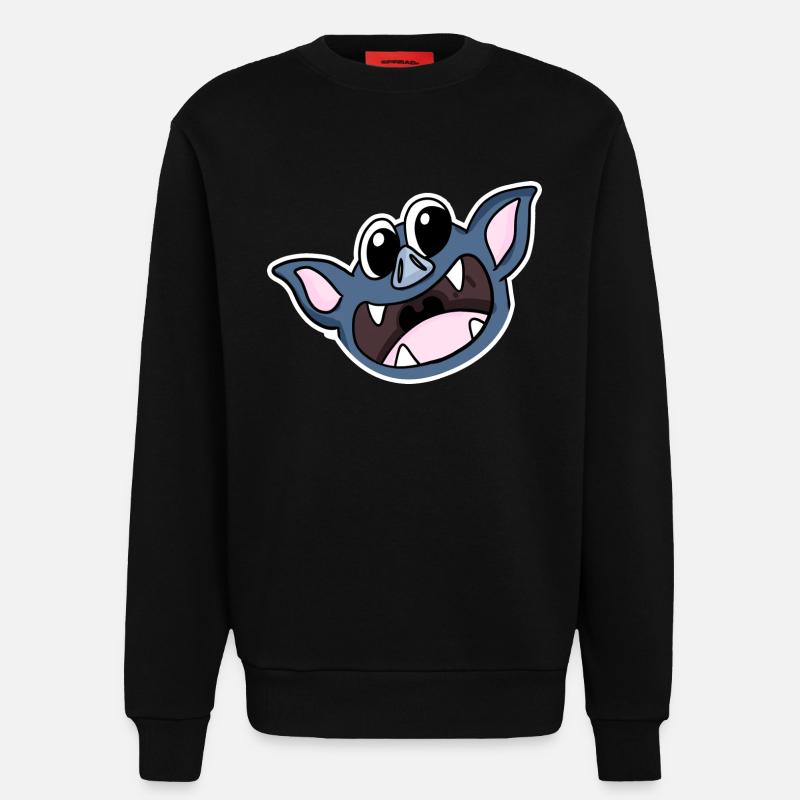 Fledermaus Kopf - Sweatshirt - made by SPREAD  - SOLID BLACK