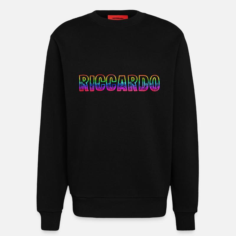 riccardo rs regenbogen - Sweatshirt - made by SPREAD - SOLID BLACK
