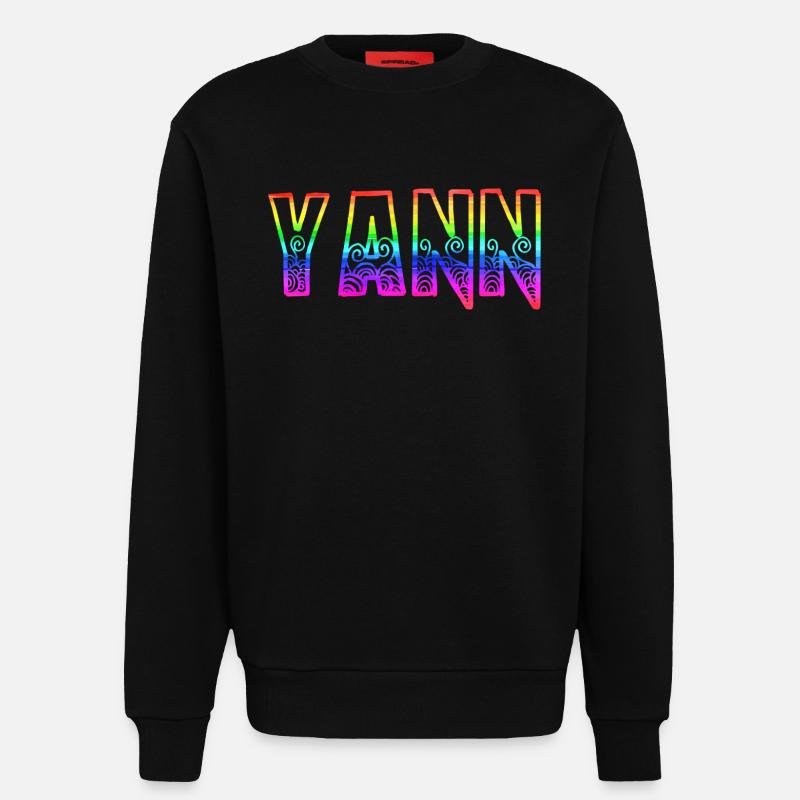 yann rs rainbow - Sweatshirt - made by SPREAD - SOLID BLACK
