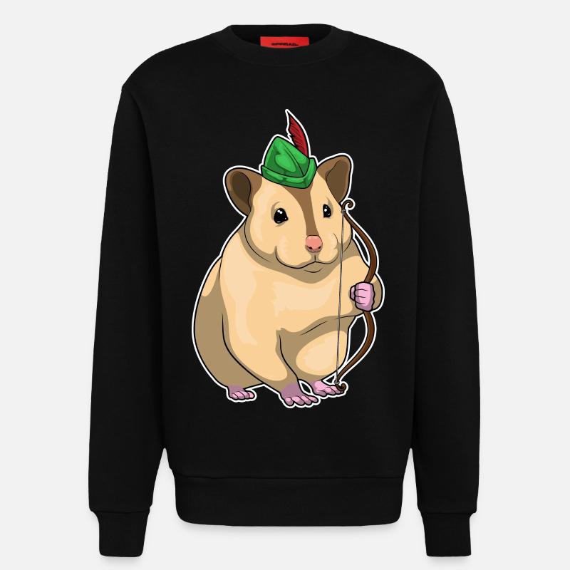 Hamster Archer Bow - Sweat bio décontracté fabriqué en UE - SOLID BLACK