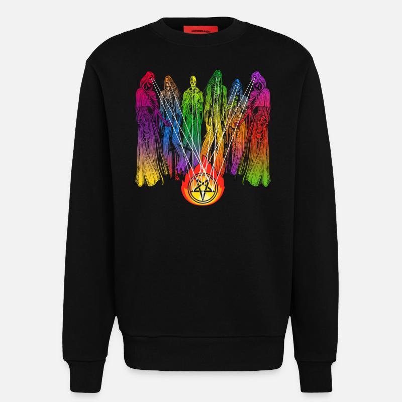 Pride Skeleton Rainbow Graphic - Sweatshirt - made by SPREAD  - SOLID BLACK