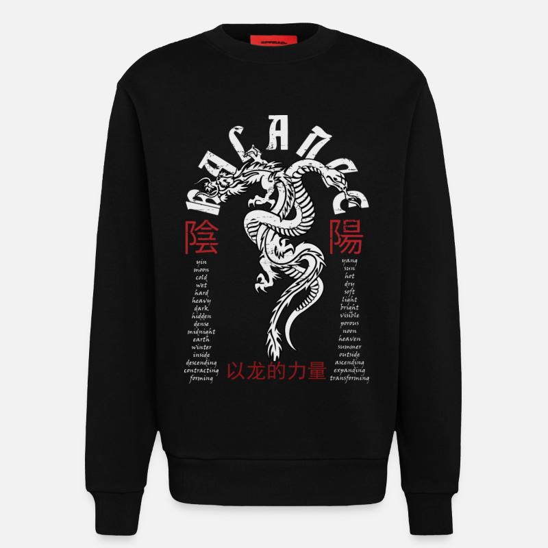 Chinesischer Drache und Schlange - Sweatshirt - made by SPREAD  - SOLID BLACK