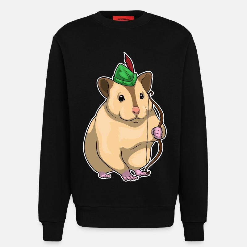 Hamster Bogenschütze Bogen - Sweatshirt - made by SPREAD  - SOLID BLACK