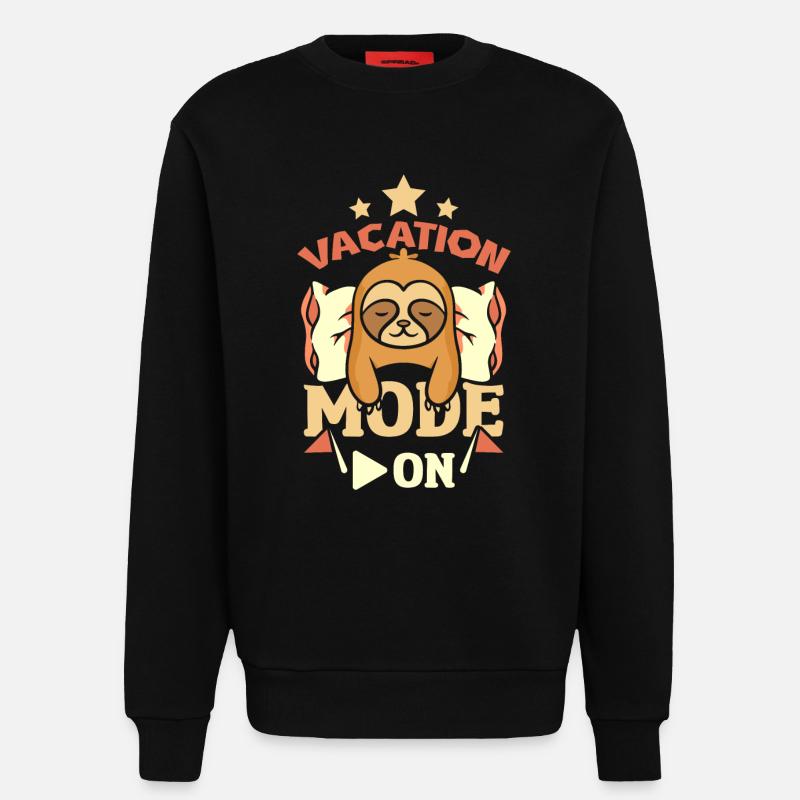 Sloth vacation mode on - Sweatshirt - made by SPREAD  - SOLID BLACK