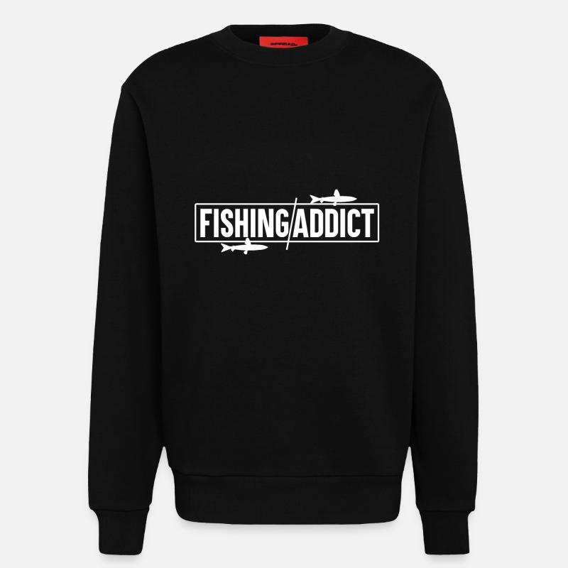 Pêche Addict - Pêche - Sweat bio décontracté fabriqué en UE - SOLID BLACK