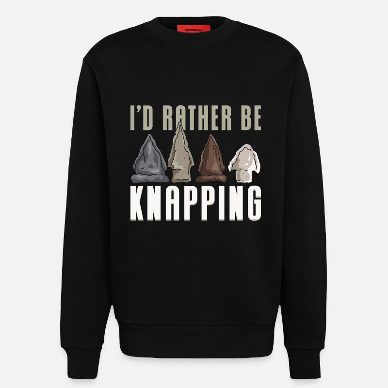 I'd Rather Be Knapping - Sweatshirt - made by SPREAD  - SOLID BLACK