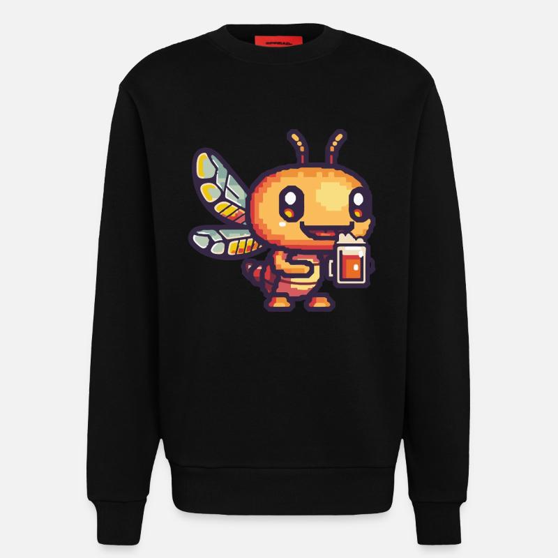 Libelle Pixel Bier - Sweatshirt - made by SPREAD  - SOLID BLACK