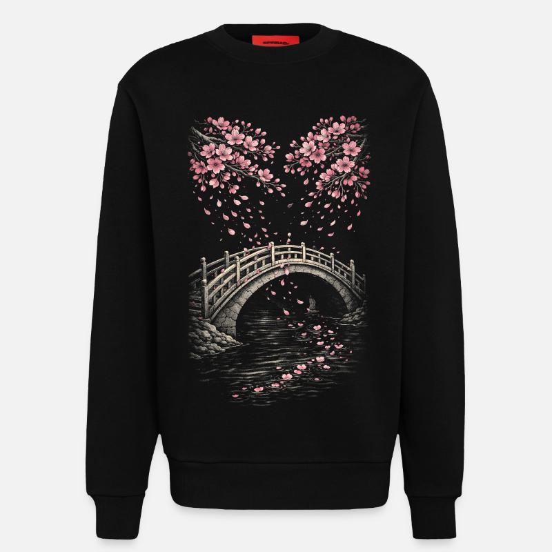 Kirschblüten Sakura Kirschblüte - Sweatshirt - made by SPREAD  - SOLID BLACK