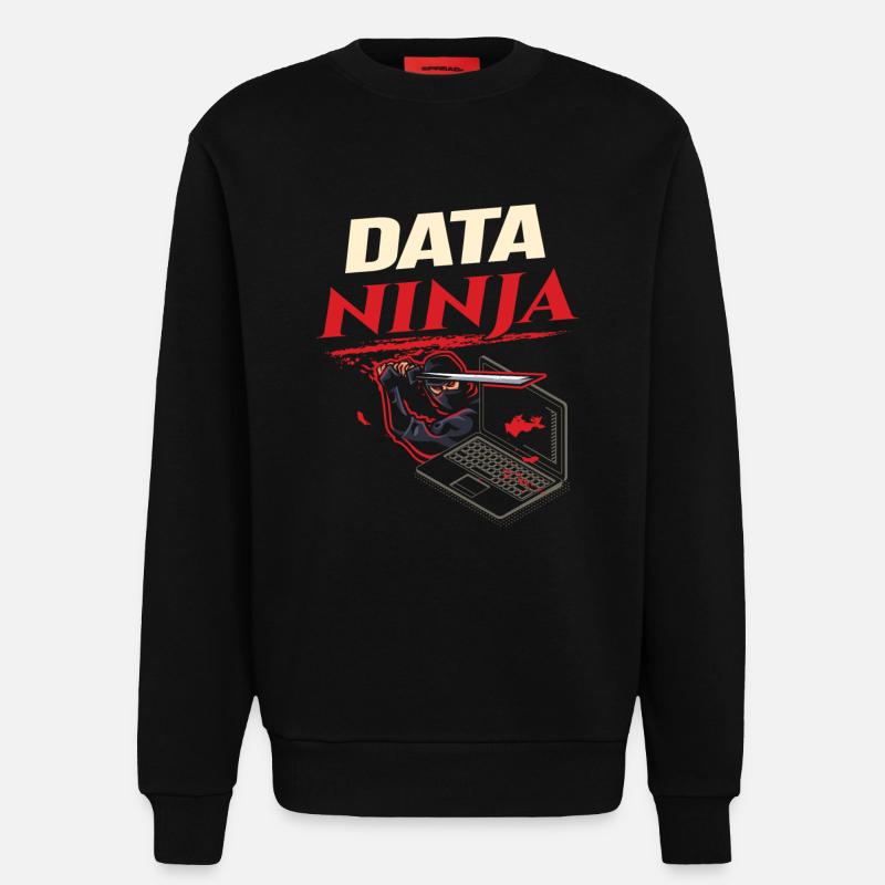 Data Ninja computer programming coder - Sweatshirt - made by SPREAD - SOLID BLACK
