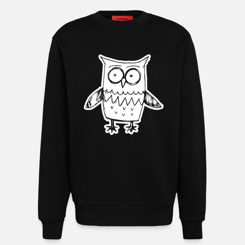 Eule Eulen Vogel - Sweatshirt - made by SPREAD - SOLID BLACK