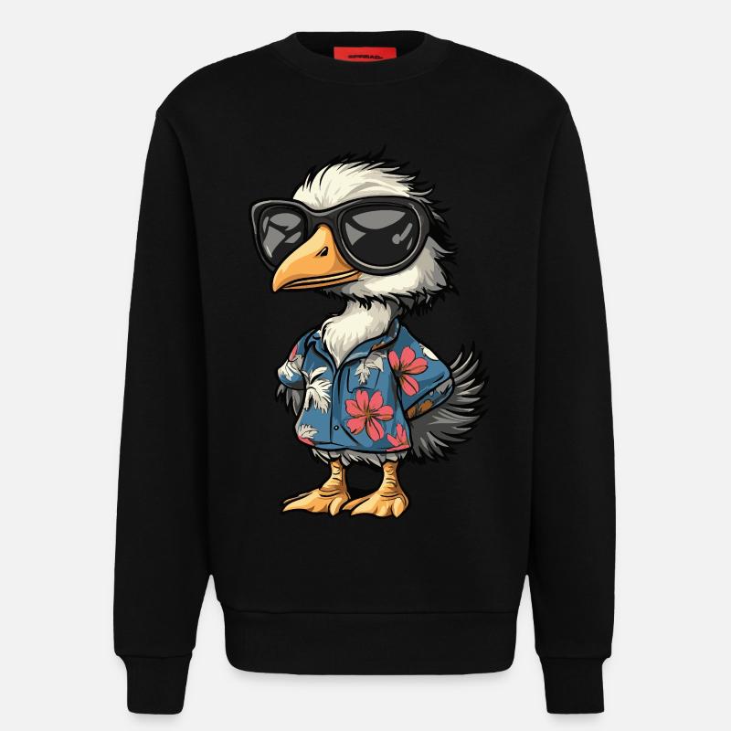 Strauß Comic Lustig Sommer - Sweatshirt - made by SPREAD  - SOLID BLACK