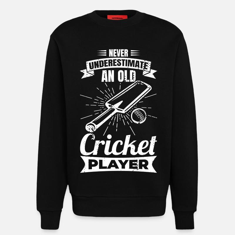 Never underestimate old cricketers - Sweatshirt - made by SPREAD - SOLID BLACK
