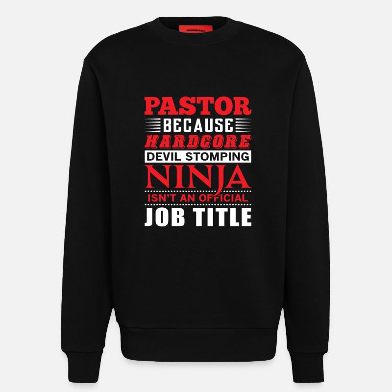 Pastor devil stomping Ninja - Sweatshirt - made by SPREAD  - SOLID BLACK