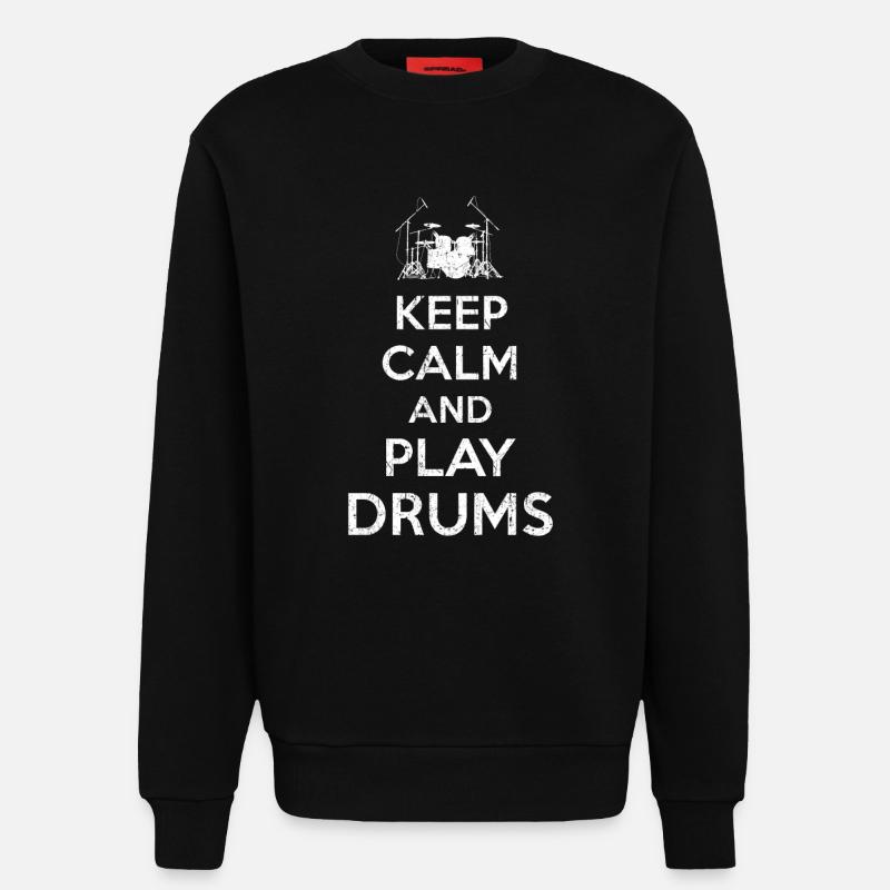 Keep Calm Drummer - Sweatshirt - made by SPREAD  - SOLID BLACK