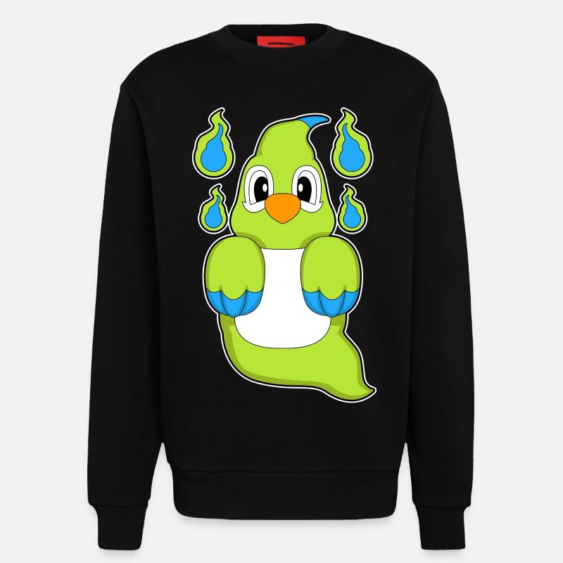 Parrot Ghost - Sweatshirt - made by SPREAD  - SOLID BLACK
