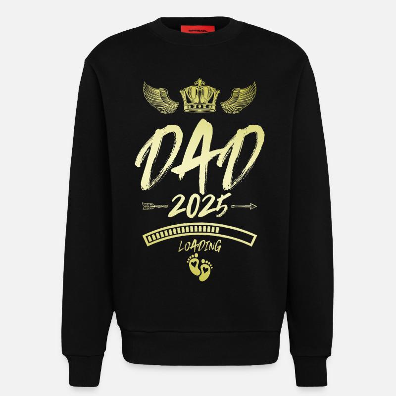 Dad 2025 Loading Papa Spruch - Sweatshirt - made by SPREAD  - SOLID BLACK