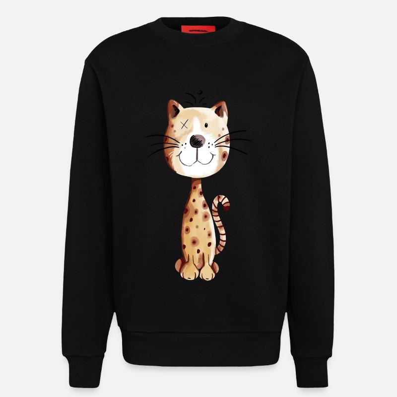 Kleine Katze - Katzen Comic - Sweatshirt - made by SPREAD - SOLID BLACK
