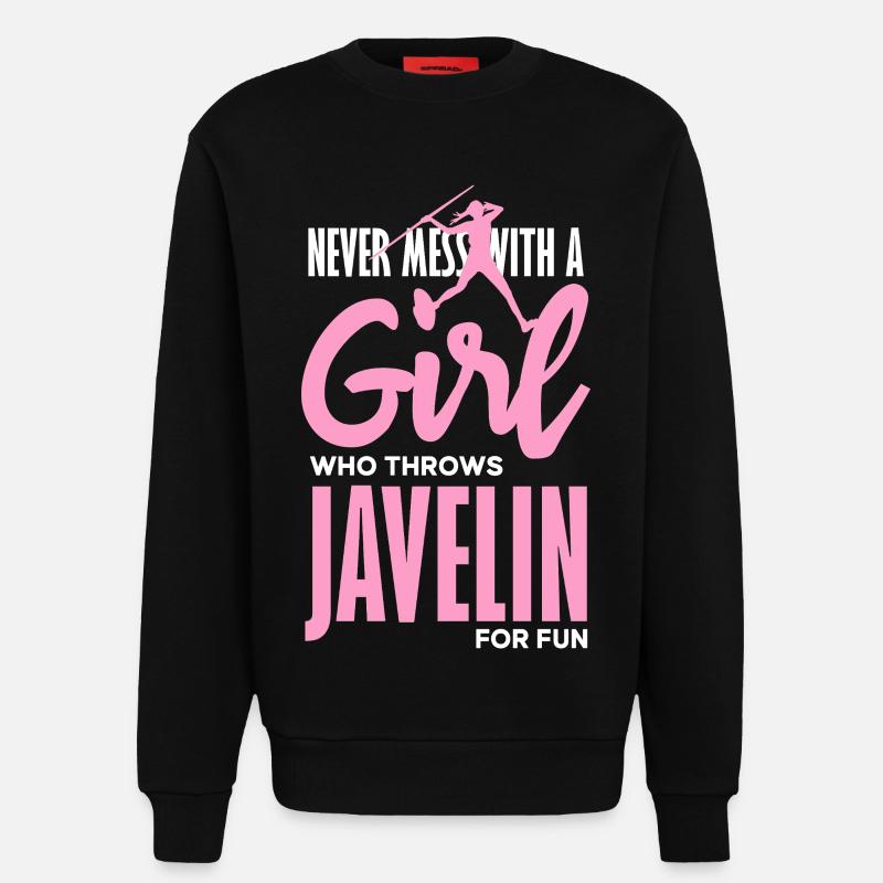 Speerwerferin mit Spaß-Statement - Sweatshirt - made by SPREAD - SOLID BLACK