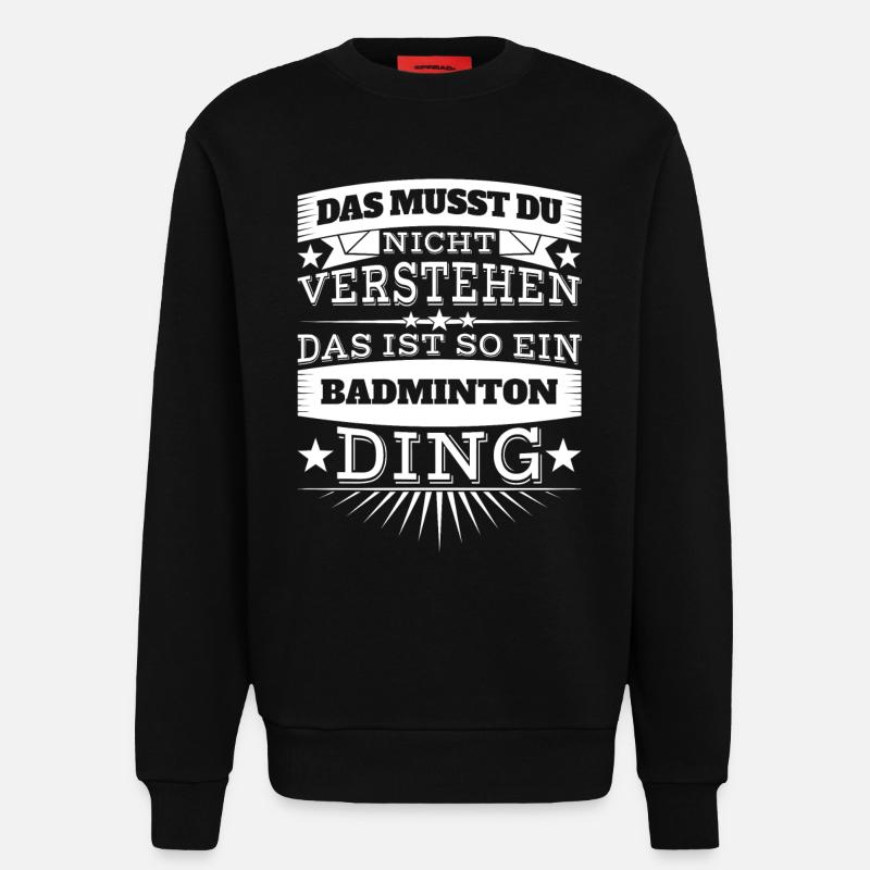 Badminton Ding - Sweatshirt - made by SPREAD  - SOLID BLACK