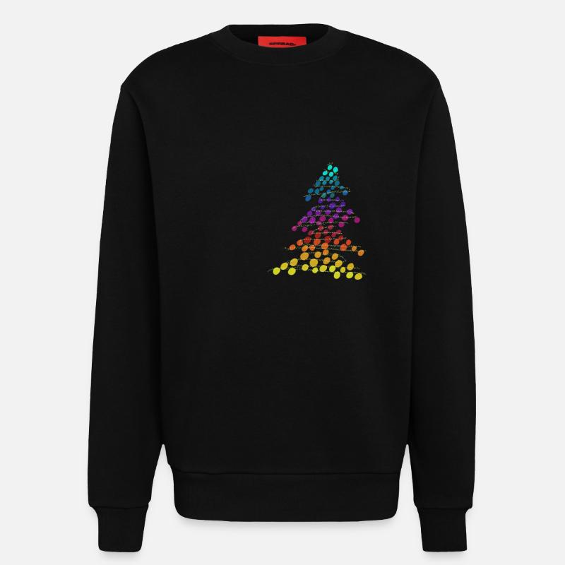 Regenbogen Neon-Weihnachtsbaum – Dots & Lights - Sweatshirt - made by SPREAD  - SOLID BLACK
