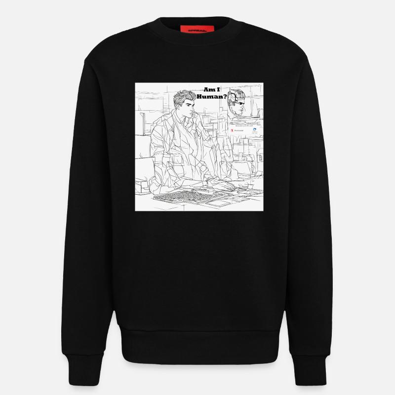 Mensch oder Roboter - Sweatshirt - made by SPREAD  - SOLID BLACK