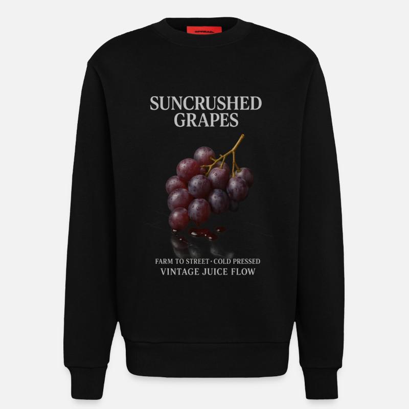 Grapes Fruit Grapes Summer - Sweatshirt - made by SPREAD  - SOLID BLACK