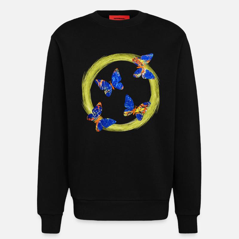 schmetterlinge e 273 - Sweatshirt - made by SPREAD  - SOLID BLACK