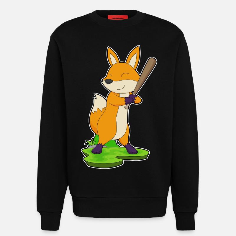 Batte de baseball Fox - Sweat bio décontracté fabriqué en UE - SOLID BLACK