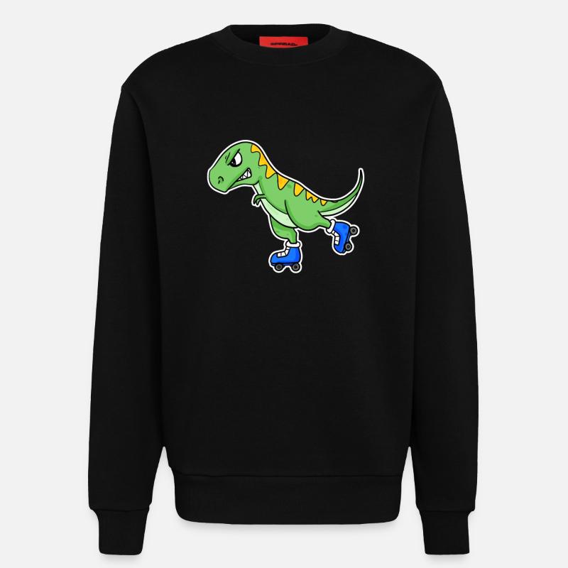 Inline Skating Dinosaurier - Sweatshirt - made by SPREAD  - SOLID BLACK
