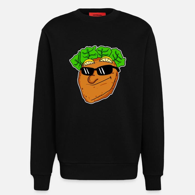 Cooles Schnitzel mit Sonnenbrille - Sweatshirt - made by SPREAD - SOLID BLACK